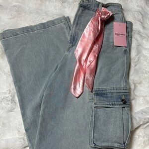 Juicy Couture Light Blue Jeans with Pink Satin Accent